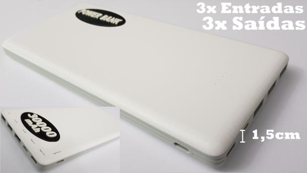 Carregador Portátil 30.000 mah, Carregador Universal Celular Bateria p Tablet Ipad Iphone Smartphone - Power bank Menor preço em Carregador Portátil 30.000 mah, Carregador Universal Celular Bateria p Tablet Ipad Iphone Smartphone - Power bank
