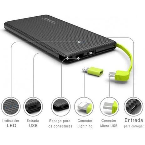 Carregador portatil pineng 5000mah slim preto compativel galaxy j7 pro Menor preço em Carregador portatil pineng 5000mah slim preto compativel galaxy j7 pro