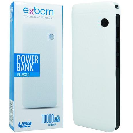 Carregador Portátil Power Bank Bateria 10000 mAh Celular 3x Usb Lanterna Exbom PB-MX10 Preto é boa?
