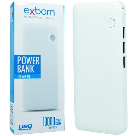 Carregador Portátil Power Bank Bateria 10000 mAh Celular 3x Usb Lanterna Exbom PB-MX10 Menor preço em Carregador Portátil Power Bank Bateria 10000 mAh Celular 3x Usb Lanterna Exbom PB-MX10