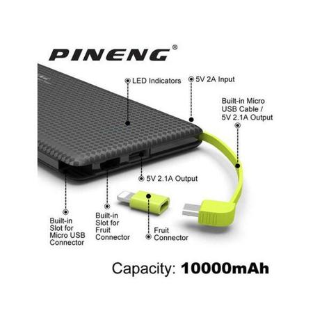 Carregador Portátil Power Bank Peining 10000ah PN-951 Slim Compatível Xiaomi Compatível Iphone - Pineng Menor preço em Carregador Portátil Power Bank Peining 10000ah PN-951 Slim Compatível Xiaomi Compatível Iphone - Pineng