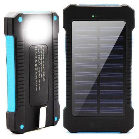Carregador Power Bank Solar Portátil Universal com lanterna de LED 8000mAh Real PB-S80 - Exbom Menor preço em Carregador Power Bank Solar Portátil Universal com lanterna de LED 8000mAh Real PB-S80 - Exbom
