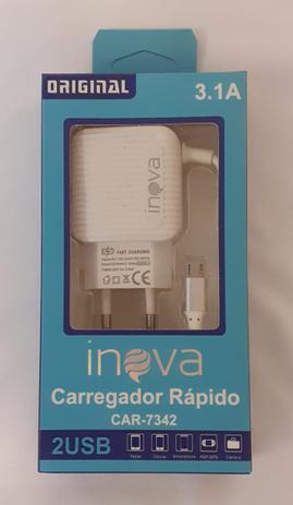 Carregador Rápido Inova 2 USB CAR7342 Menor preço em Carregador Rápido Inova 2 USB CAR7342