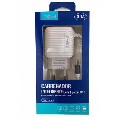 Carregador Rápido Inova 3.1A V8 2 Entradas Usb Com Cabo - Grupo Biashop Menor preço em Carregador Rápido Inova 3.1A V8 2 Entradas Usb Com Cabo - Grupo Biashop