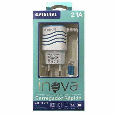 Carregador rápido usb ios inova-car-2063d Menor preço em Carregador rápido usb ios inova-car-2063d
