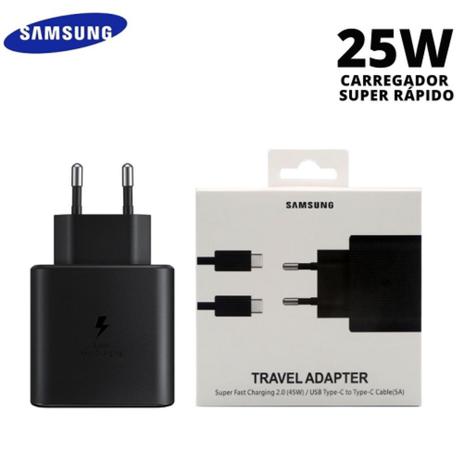 Carregador Samsung Turbo 25w Tipo-C A51 A71 A70 A50 A10 S10 S20 Carga Rapida com GARANTIA - TOP Menor preço em Carregador Samsung Turbo 25w Tipo-C A51 A71 A70 A50 A10 S10 S20 Carga Rapida com GARANTIA - TOP