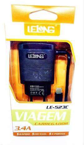 Carregador tipo-c turbo 3.4a ultra rápido lelong 3 usb Menor preço em Carregador tipo-c turbo 3.4a ultra rápido lelong 3 usb