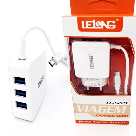 Carregador Turbo 3.4a Micro Usb, 3 Entradas Celular - Lelong Menor preço em Carregador Turbo 3.4a Micro Usb, 3 Entradas Celular - Lelong