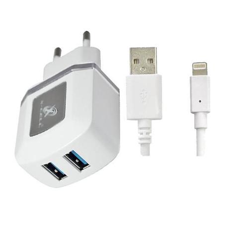 Carregador turbo c/ 2 usb + cabo 1,5m p/ iphone/ ipad/ ipod - Xcell Menor preço em Carregador turbo c/ 2 usb + cabo 1,5m p/ iphone/ ipad/ ipod - Xcell