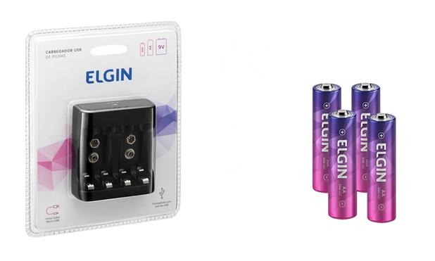 Carregador Usb de Pilha Elgin com 4 Pilhas Aa Recarregáveis Menor preço em Carregador Usb de Pilha Elgin com 4 Pilhas Aa Recarregáveis