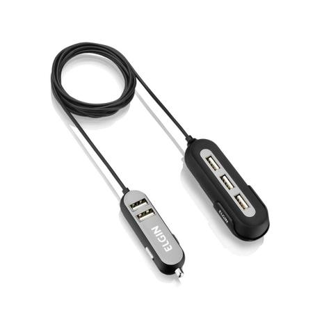 Carregador USB Veicular, Entrada 12V-24V, 5 saídas USB 4A 20W - Elgin Menor preço em Carregador USB Veicular, Entrada 12V-24V, 5 saídas USB 4A 20W - Elgin