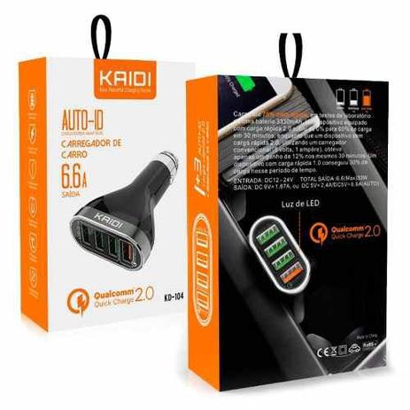 Carregador Veicular 4USB 6.6A Turbo Quick Charge 2.0 KD-104 - Kaidi é boa?