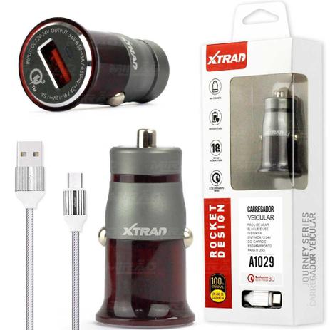 Carregador Veicular Auto ID de 1 USB 3.0A - A1029 - Xtrad Menor preço em Carregador Veicular Auto ID de 1 USB 3.0A - A1029 - Xtrad
