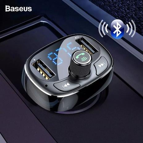 Carregador Veicular Baseus Duplo Bluetooth FM Transmissor Menor preço em Carregador Veicular Baseus Duplo Bluetooth FM Transmissor
