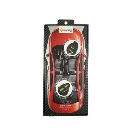 Carregador Veicular Com Extensor Com 4 USB Pmcell Max CV-42 Menor preço em Carregador Veicular Com Extensor Com 4 USB Pmcell Max CV-42