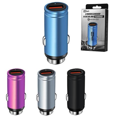 Carregador veicular com saida usb 3a turbo colors na caixa - Royal eletronic Menor preço em Carregador veicular com saida usb 3a turbo colors na caixa - Royal eletronic