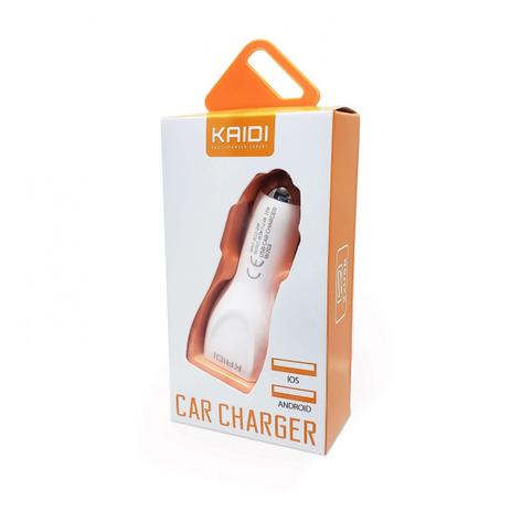 Carregador Veicular Kaidi Kd-600 2.4a 12w Branco Menor preço em Carregador Veicular Kaidi Kd-600 2.4a 12w Branco