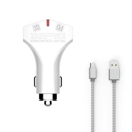 Carregador Veicular Kaidi Super Turbo 36W + Cabo Tipo C Menor preço em Carregador Veicular Kaidi Super Turbo 36W + Cabo Tipo C