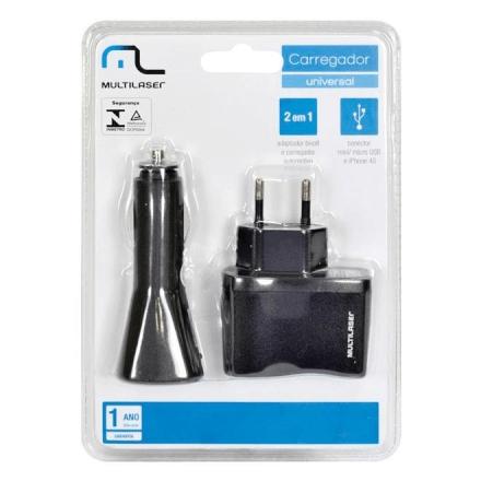 Carregador Veicular Multilaser CB067 Universal 2 em 1 Menor preço em Carregador Veicular Multilaser CB067 Universal 2 em 1