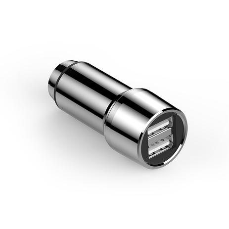 Carregador Veicular Universal dupla saída USB Aço Inoxidável - Geonav Menor preço em Carregador Veicular Universal dupla saída USB Aço Inoxidável - Geonav