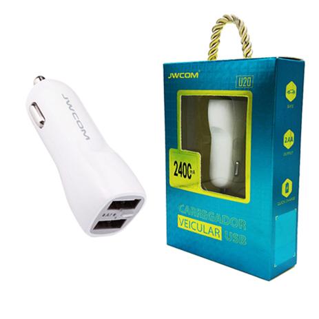 Carregador Veicular USB duplo JWCOM CRC-U20 - Jw com carregadores Menor preço em Carregador Veicular USB duplo JWCOM CRC-U20 - Jw com carregadores