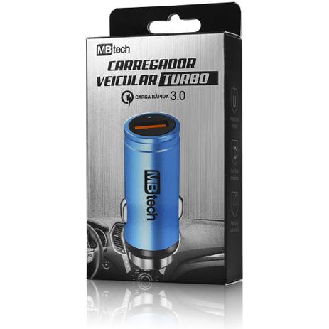 Carregador veicular usb turbo 3.0 mb72085 - Mbtech Menor preço em Carregador veicular usb turbo 3.0 mb72085 - Mbtech