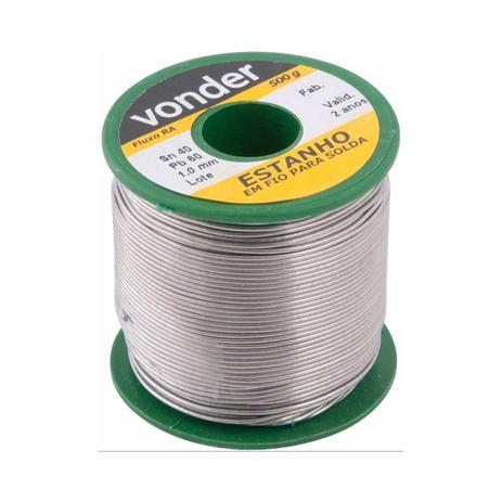 Carretel de Estanho Fio 1.0mm 40x60 500g - Vonder Menor preço em Carretel de Estanho Fio 1.0mm 40x60 500g - Vonder