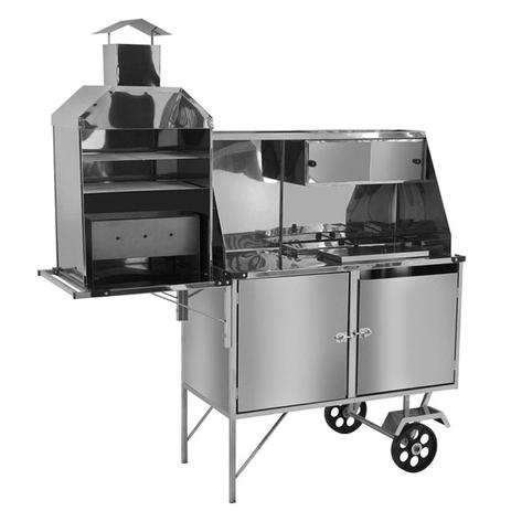 Menor preço em Carrinho Ambulante Combinado Inox Rodas Maciças LC11M/T Cefaz