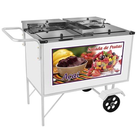 Carrinho Ambulante de Salada de Fruta e Açaí com Rodas Maciças BL17M-GS Cefaz Menor preço em Carrinho Ambulante de Salada de Fruta e Açaí com Rodas Maciças BL17M-GS Cefaz