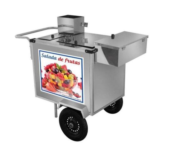 Carrinho Ambulante Salada de Frutas com Rodas Pneumáticas e Toldo L27P-T Cefaz Menor preço em Carrinho Ambulante Salada de Frutas com Rodas Pneumáticas e Toldo L27P-T Cefaz