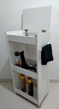 Carrinho Auxiliar P/ Cabeleireiros Mdf com TAMPA - Virtude Móveis Menor preço em Carrinho Auxiliar P/ Cabeleireiros Mdf com TAMPA - Virtude Móveis