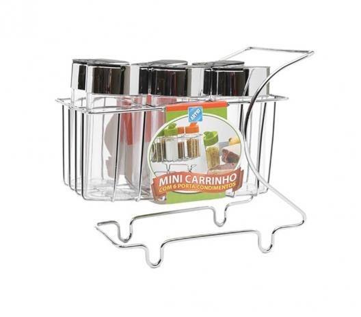Carrinho com 6 Porta Condimentos - Arthi Menor preço em Carrinho com 6 Porta Condimentos - Arthi