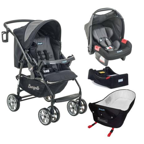 Carrinho de Bebê AT6 K + Bebê Conforto Preto / Cinza + Base e Ninho Pramette - Burigotto Menor preço em Carrinho de Bebê AT6 K + Bebê Conforto Preto / Cinza + Base e Ninho Pramette - Burigotto
