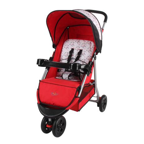 Carrinho de bebê Berço/Passeio Triciclo Junne Macacos/Vermelho Baby Style Menor preço em Carrinho de bebê Berço/Passeio Triciclo Junne Macacos/Vermelho Baby Style