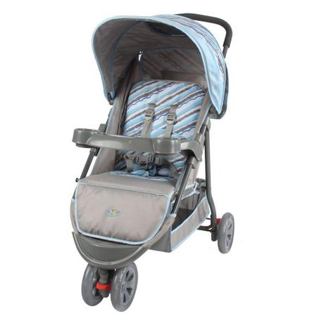 Carrinho de bebê Berço/Passeio Triciclo Junne Ondas Azul Baby Style -