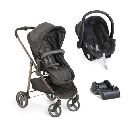 Carrinho de Bebê Moisés Olympus Black com Bebê Conforto + Base - Galzerano Menor preço em Carrinho de Bebê Moisés Olympus Black com Bebê Conforto + Base - Galzerano