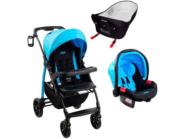Carrinho de Bebê Passeio Burigotto Travel System - Pramette Reclinável com Bebê Conforto e Ninho