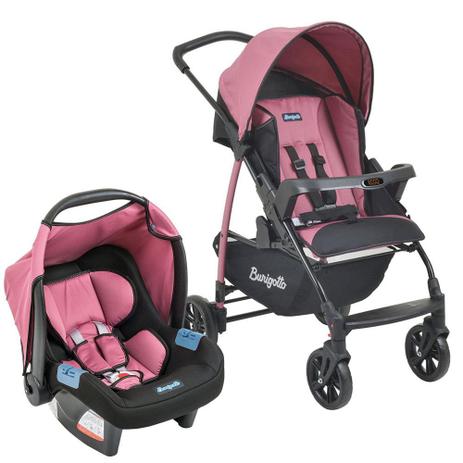 Carrinho de Bebê Travel System Burigotto Ecco Preto e Rosa + Touring Evolution Se Menor preço em Carrinho de Bebê Travel System Burigotto Ecco Preto e Rosa + Touring Evolution Se