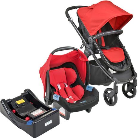 Carrinho de Bebê Travel System Burigotto Soul Red Black + Base Menor preço em Carrinho de Bebê Travel System Burigotto Soul Red Black + Base