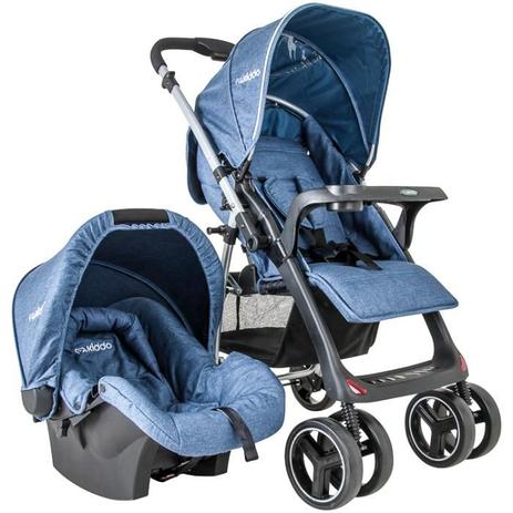 Carrinho de Bebê Travel System Kiddo + Zap Nest Melange Azul Menor preço em Carrinho de Bebê Travel System Kiddo + Zap Nest Melange Azul