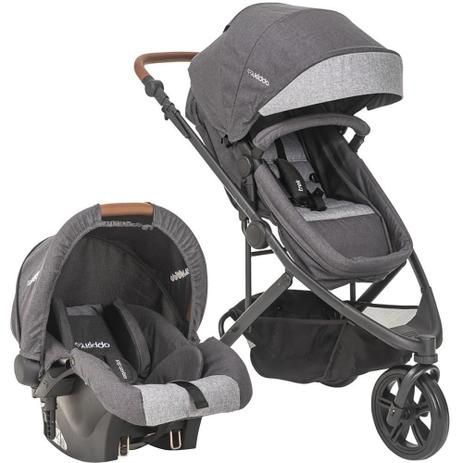 Carrinho de Bebê Travel System Trek Kiddo Melange Grafite + Cosycot Click Menor preço em Carrinho de Bebê Travel System Trek Kiddo Melange Grafite + Cosycot Click