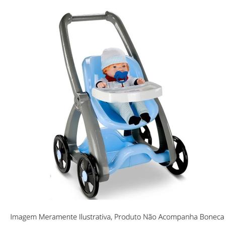 carrinho de boneca azul