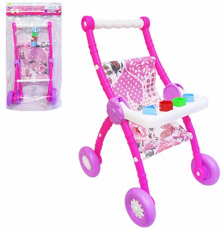 Carrinho de boneca de plastico infantil estampado role do bebe com acessorios 64cm - Anjo Menor preço em Carrinho de boneca de plastico infantil estampado role do bebe com acessorios 64cm - Anjo