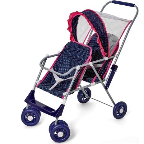 Carrinho De Boneca Gêmeas Dobrável Reborn Azul - Mep Kids Menor preço em Carrinho De Boneca Gêmeas Dobrável Reborn Azul - Mep Kids