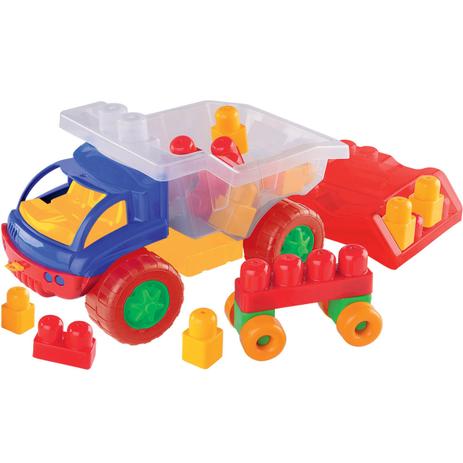 Carrinho de Brinquedo Caminhão com Blocos de Montar Educativo +36 - Dismat Menor preço em Carrinho de Brinquedo Caminhão com Blocos de Montar Educativo +36 - Dismat