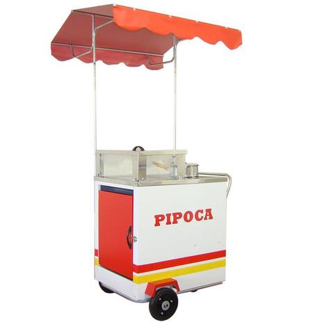 Carrinho de pipoca doce a salgada com a vitrine abertura superior + toldo desmontável Modelo 42141 branco - Pipocar Menor preço em Carrinho de pipoca doce a salgada com a vitrine abertura superior + toldo desmontável Modelo 42141 branco - Pipocar