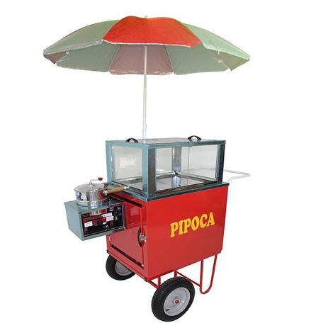 Carrinho de pipoca doce e salgada abertura superior e com rodas pneumática + guarda sol Modelo 42152 vermelho - Pipocar Menor preço em Carrinho de pipoca doce e salgada abertura superior e com rodas pneumática + guarda sol Modelo 42152 vermelho - Pipocar