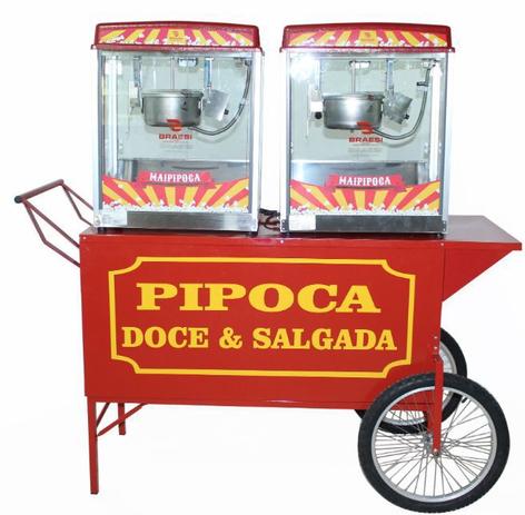 Carrinho de pipoca retrô com 2 maquinas pipoqueiras elétrica juntas 110 volts com rodas aro 20 Modelo 42851 Vermelho - Pipocar Menor preço em Carrinho de pipoca retrô com 2 maquinas pipoqueiras elétrica juntas 110 volts com rodas aro 20 Modelo 42851 Vermelho - Pipocar
