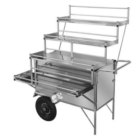 Carrinho Expositor com Rodas Pneumáticas e Guarda-Sol Linha Inox LEX26P/GS Cefaz - Cefaz metal é boa?