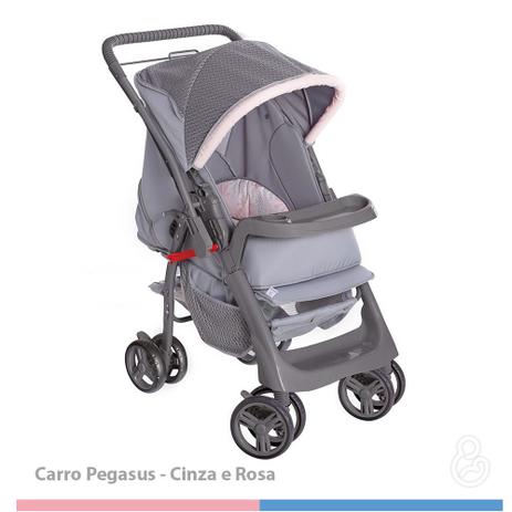 Menor preço em Carrinho galzerano pegasus grafite cinza rosa